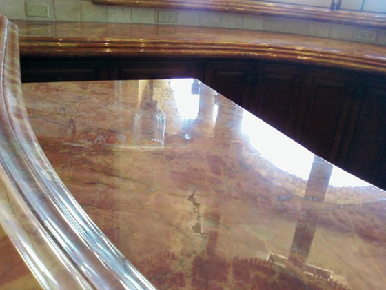 After image of etched repaired marble